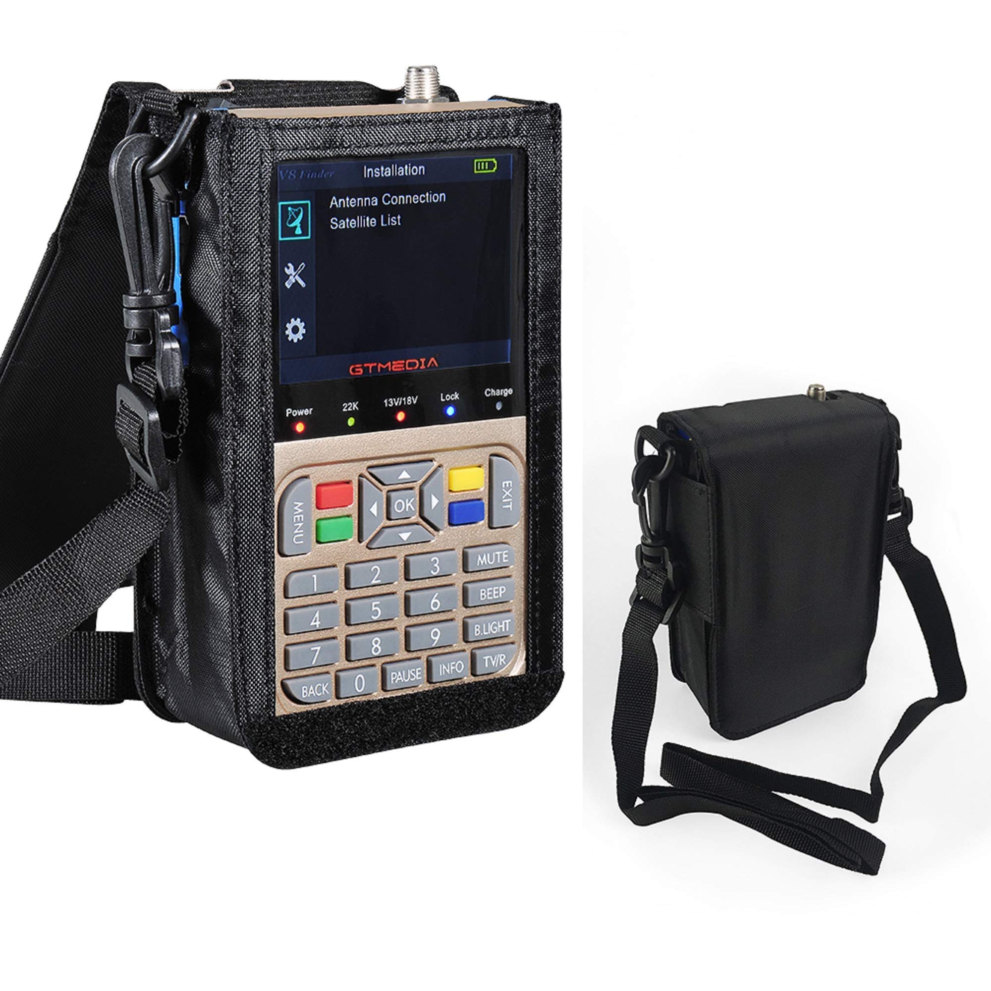 GT MEDIA V8 Sat Finder Meter Rilevatore di Segnale Satellitare Sat Detector DVB-S/S2/S2X Con Display LCD Da 3,5" HD 1080P Posizionamento ottimale per parabola Satellite