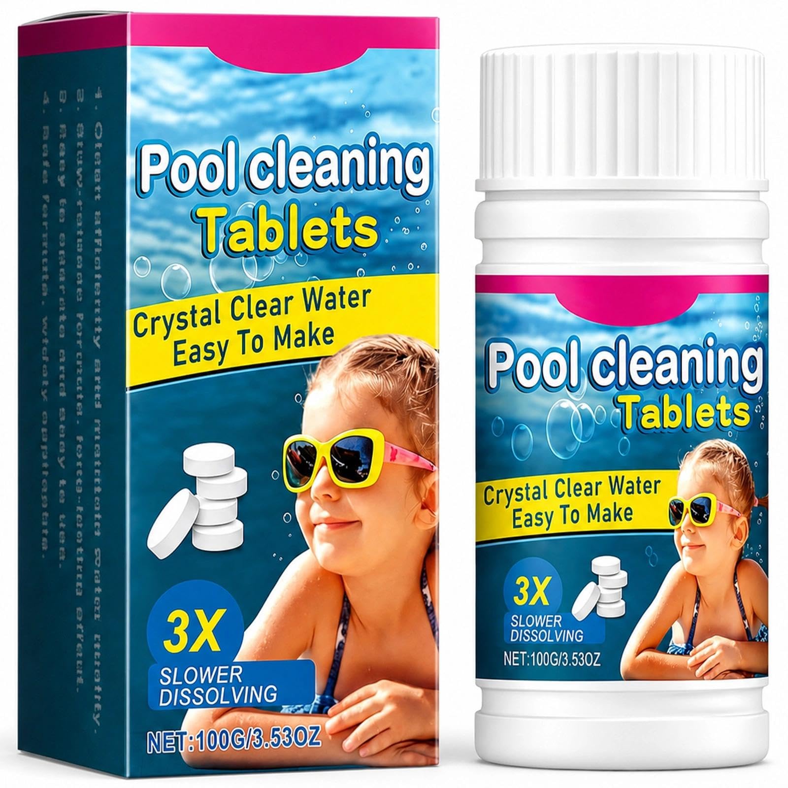 Multifunction Chlorine Tablets for Swimming Pool 100g Slow-Dissolving