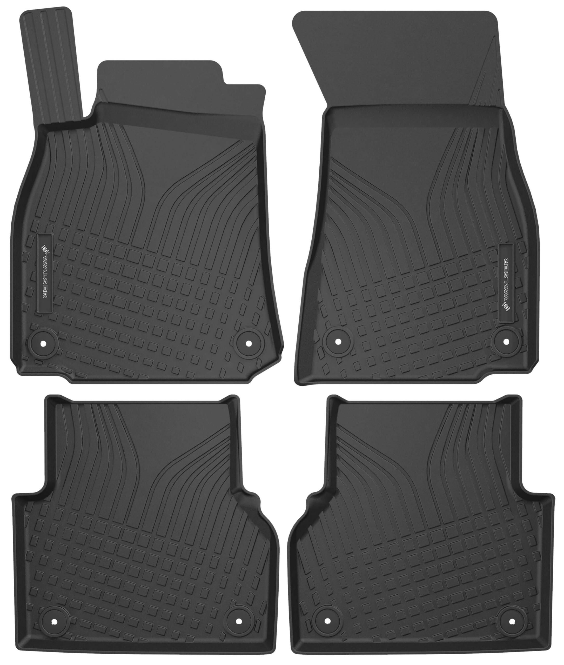 Walser Premium Fussmatten Auto für Audi A6 C8/C8 Avant/C8 Allroad 2018-Heute, 100% passgenaue Gummimatten Auto - Made in EU, robuste Fußmatten Auto, Auto Fußmatten, Fußmatte Auto