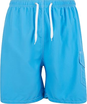Mens Swim Trunks,Swimming Shorts with Mesh Lining, Beach Shorts Bathing Suit with Cargo Pocket Classic Solid Prints