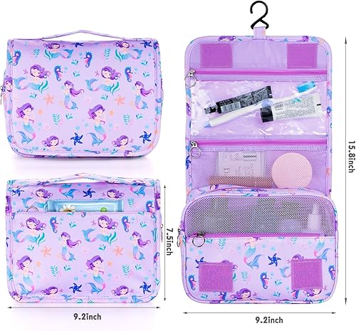Miniatura 3 de Neceser colgante para niños para niñas y niños, Púrpura sirena., Neceser colgante para niños para niñas