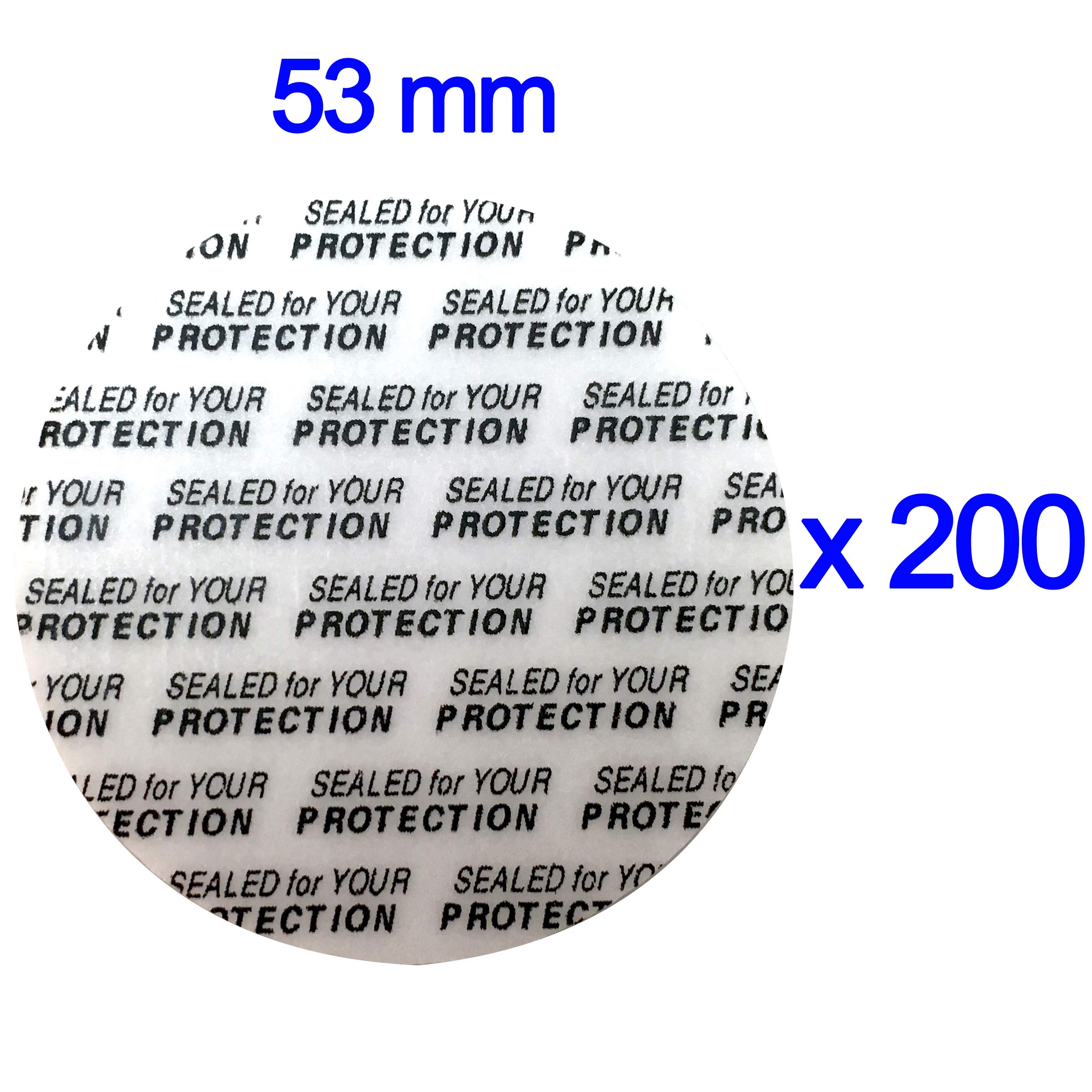 53 mm Bottle/Jar Pressure Foam Safety Tamper Resistant Seals Qty 200
