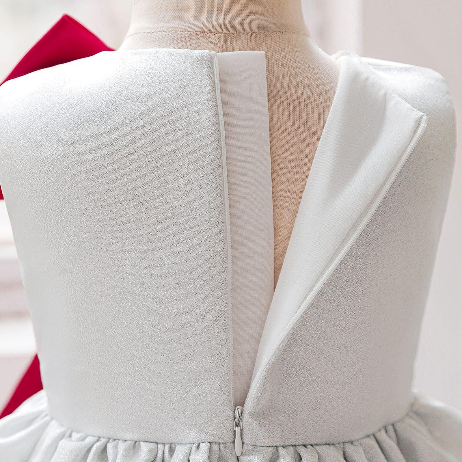 Generisch Kleid MäDchen Einschulung - Elegantes gestuftes Partykleid für mit Schleifenoberteil ärmelloses Design mit hübschen Schleifenmustern ideal für perfekt für den für von 3 bis 8 Jahren