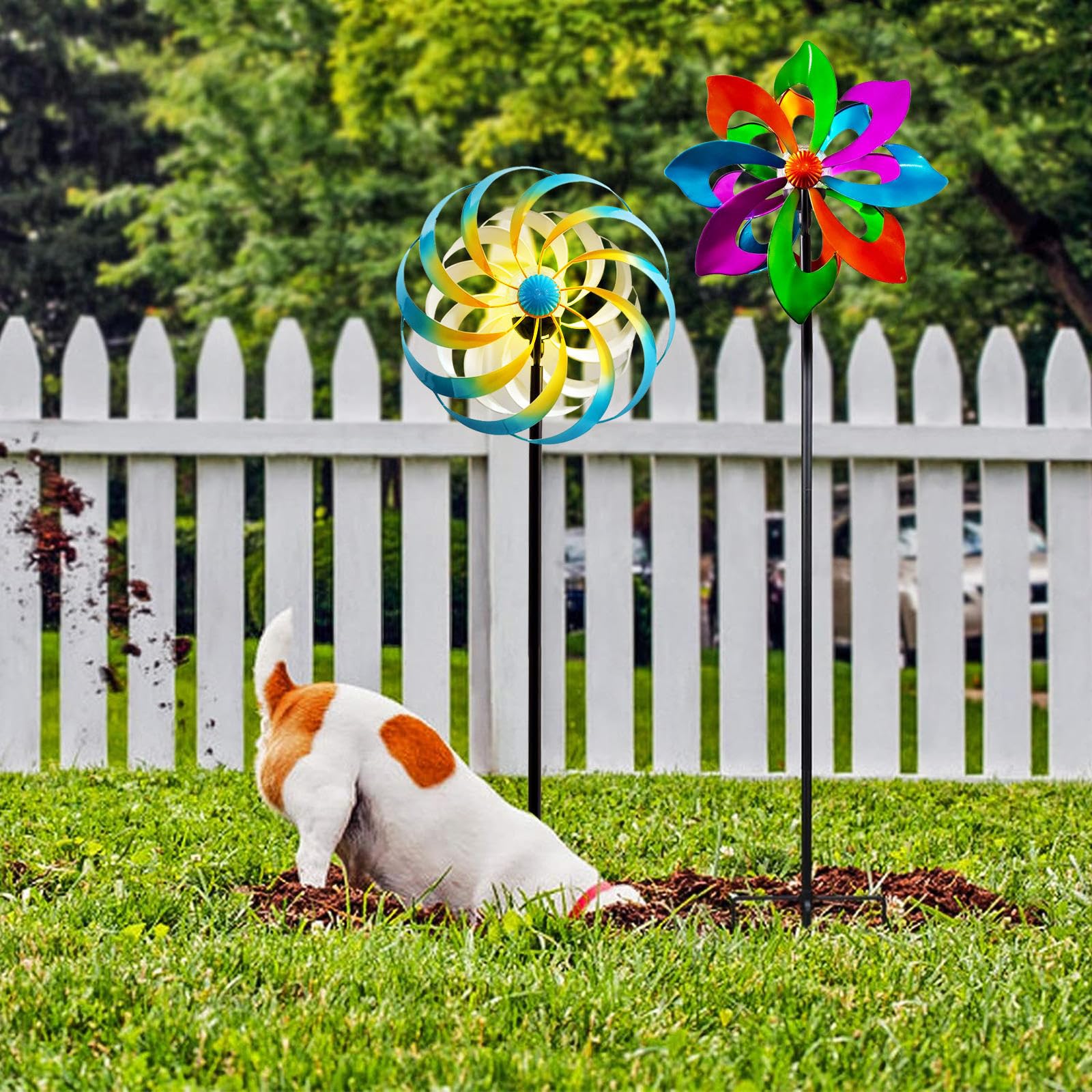 Mongolfiera Decorativa Con Mulino A Vento Per Giardino - Facile Installazione Per Esterni