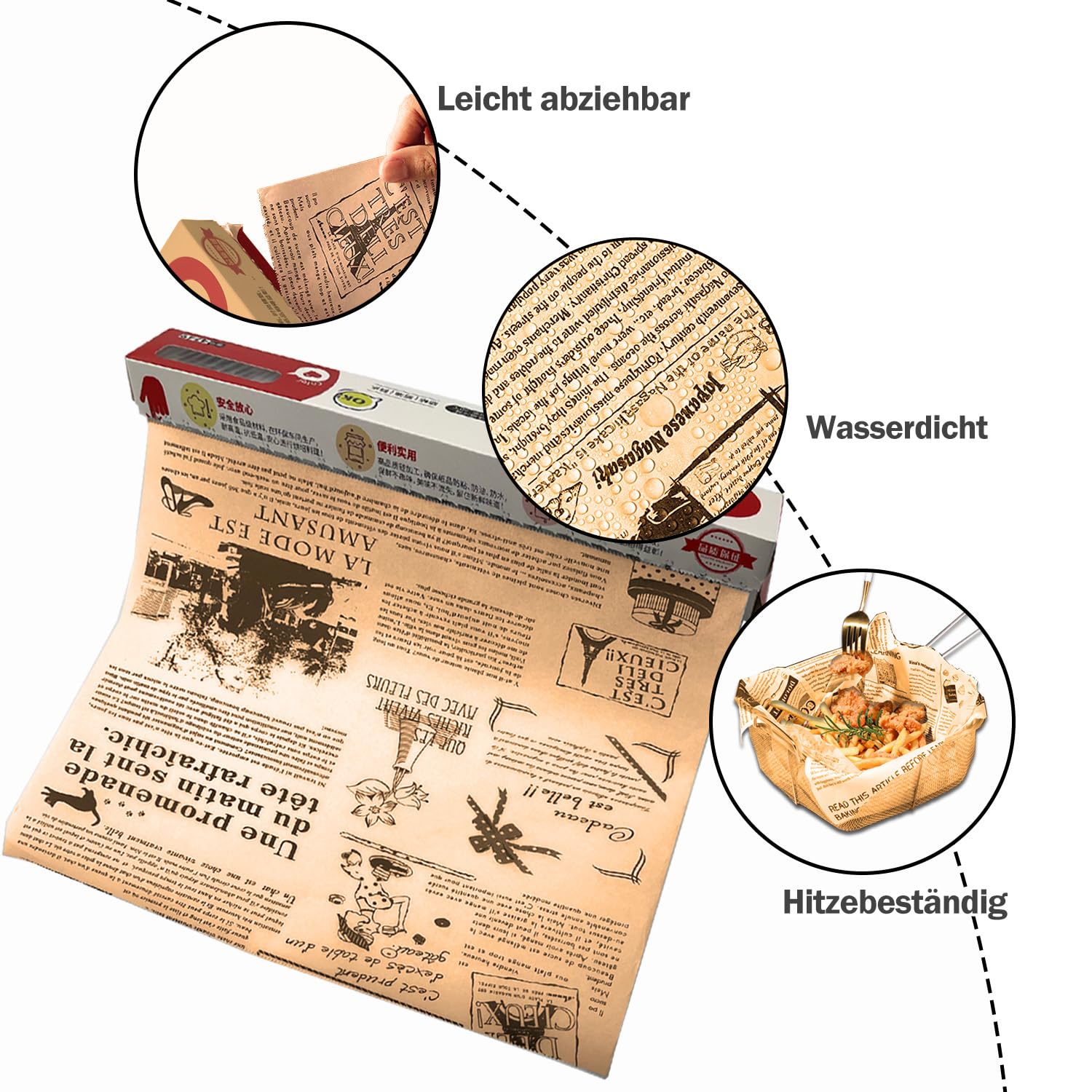 Papel Para Hornear Antiadherente De 8 Metros | Ideal Para Envolver Hamburguesas, Sándwiches Y Alimentos | Aceite Y Grasa Cero Fugas