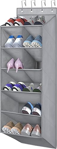 Libeder Organizador de zapatos sobre la puerta 1 paquete de zapatero colgante para puerta para armario con 4 ganchos de metal organizadores de