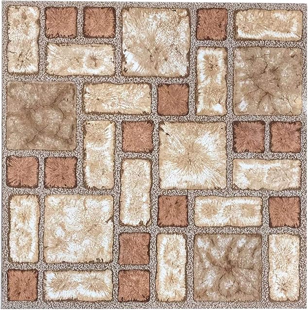 ALBERT AUSTIN Self Adhesive Floor Tiles - Vinyl Stick On Tiles, PVC Lino Peel and Stick Tiles, Self Stick Tiles Ideal for Kitchen and Bathroom Flooring or Bathtub and Shower Wall (Mosaic)