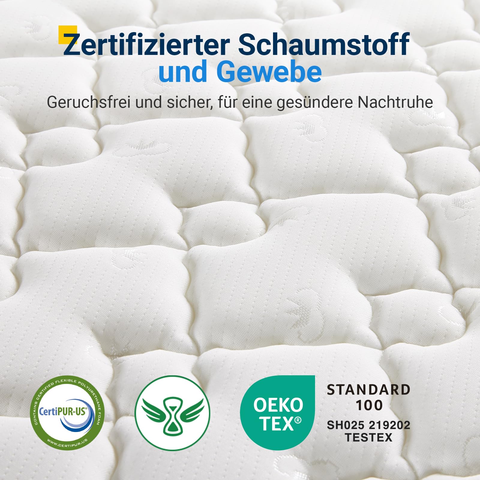 Avenco Matratze 90x200 H3 Taschenfederkernmatratze 7 Zonen Matratze Öko-Tex CertiPUR US Federkernmatratze 20cm Mittel