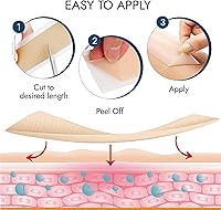 Vista 5 de Scarbandit Cinta de silicona para cicatrices – Hojas de cicatrices para eliminación de protuberancias queloides, abdominoplastia, cesárea