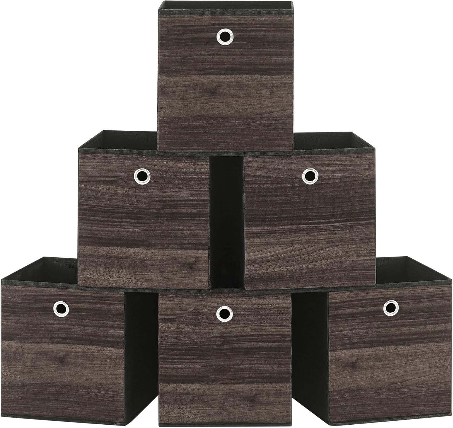 SONGMICS Storage Cubes, Set of 6 Storage Bins with Handles