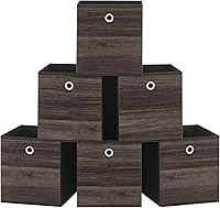 Vista 17 de SONGMICS Cubitos de almacenamiento, juego de 6 contenedores de almacenamiento con asas, cajas de almacenamiento plegables de tela Oxford y tela