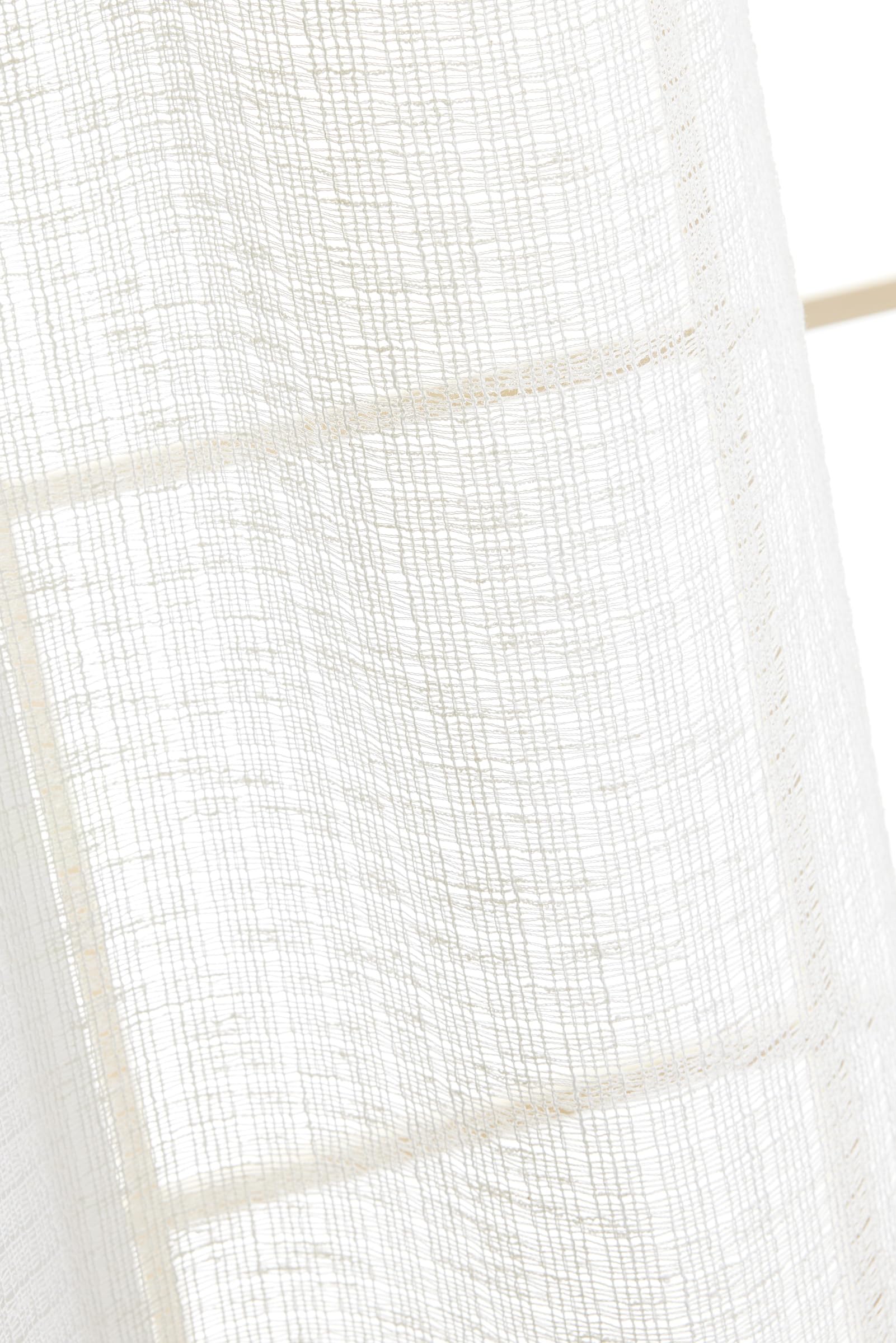 Lot de 2 voilages Ajustables + 8 Anneaux Pince 140 x 270 cm Effet Maille Freya Le Fil d'Ariane (Ivoire)