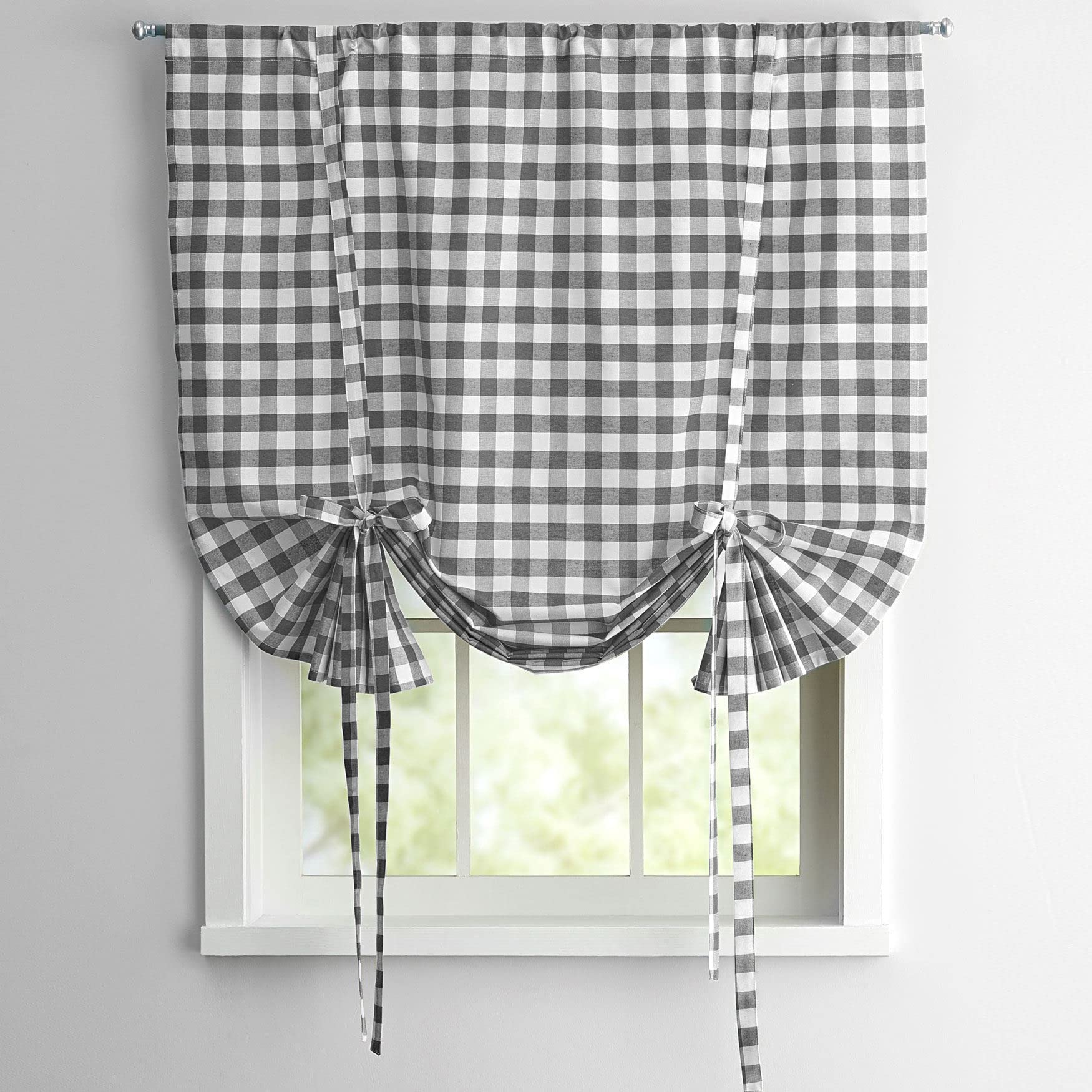 Sweet Home Collection Tie Up Shade Window Treatment Kitchen Window Curtain Shade, 84