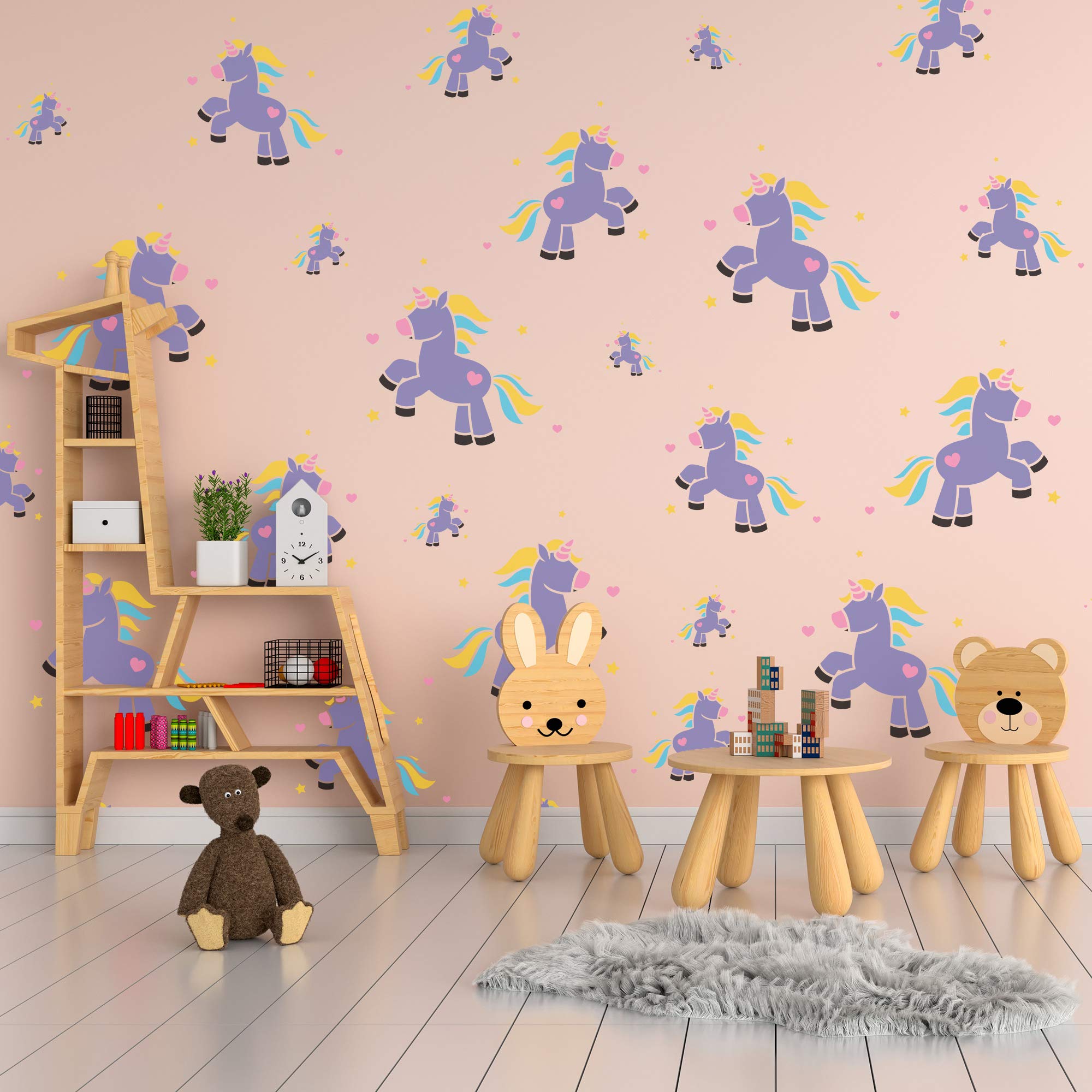NAKLEO Painting Stencils Set for Kids 5 Pcs Templates 9x9 to 34x34cm Unicorn Fairytale Magic - Image 3