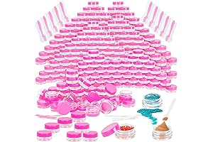 MotBach 100 Pcs 3g Empty Pink Plastic Mini Tea Pots Containers with...