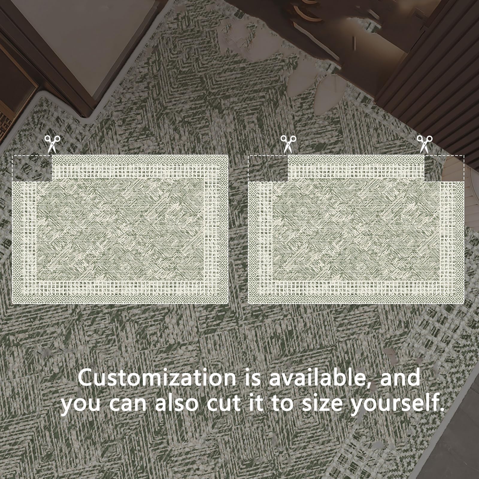 Genérico Felpudo Simple Poliéster,Alfombra Antideslizante Sin Lavado para La Entrada,F,100x100cm(39x39inch) | Personalizable, cortable a medida