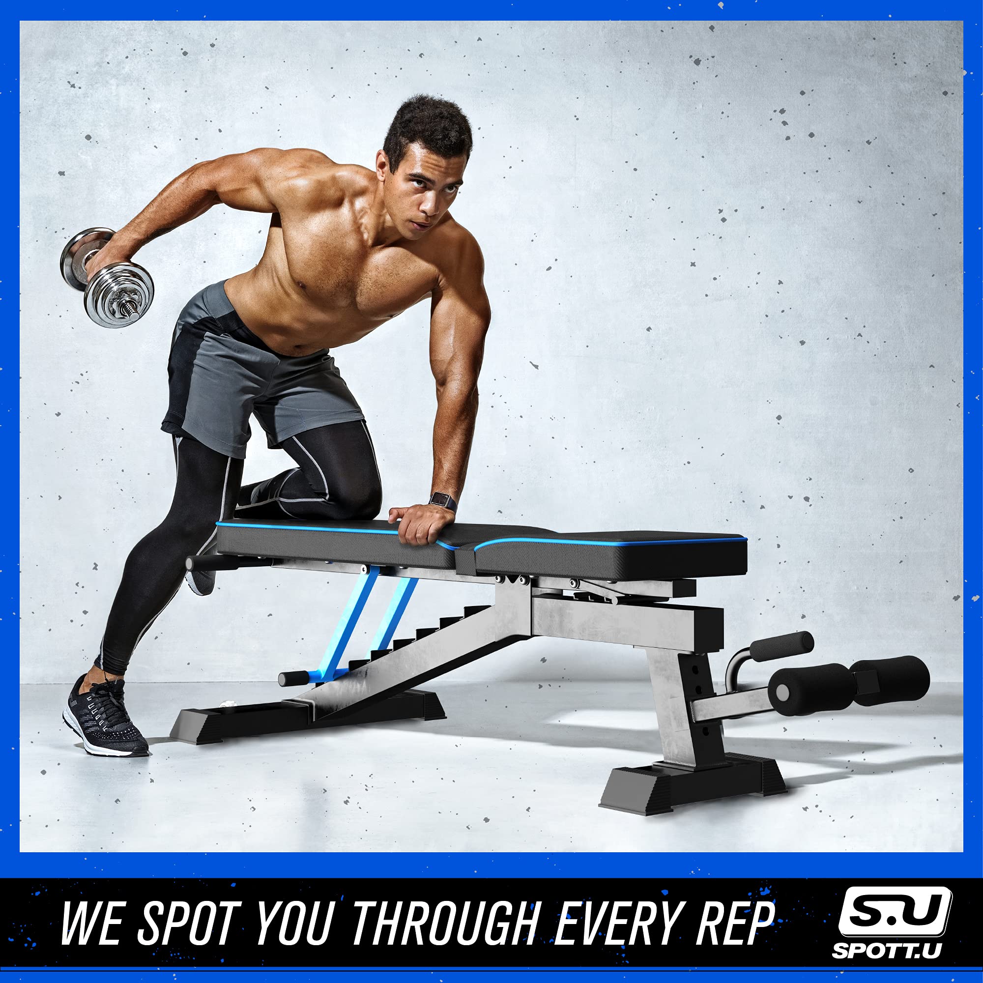 Adjustable Weight Bench Workout Bench Press Resists 1000 lbs 96