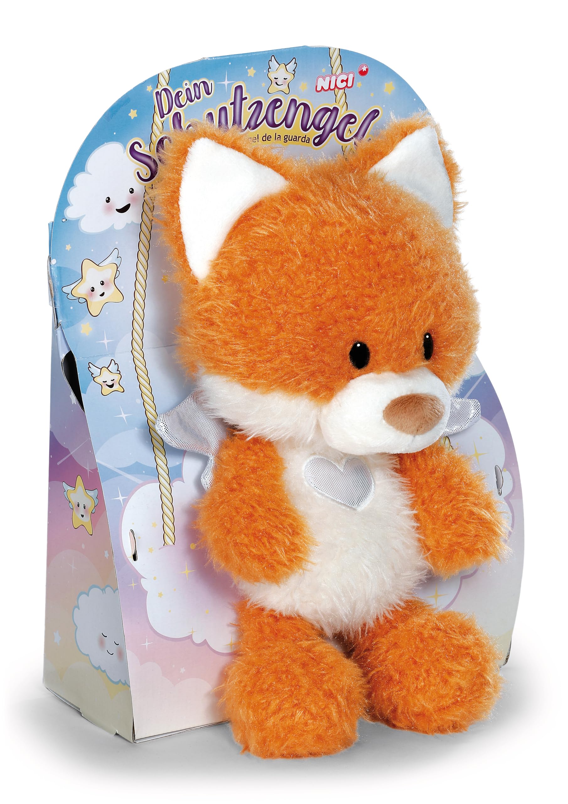 NICI GLUBSCHIS 62679 Fox Guardian Angel Soft Toy, La La Foxie in Gift Box, Stuffed Animal Made of Soft Plush, Cute Plush Toy for Cuddling and Playing, for Children and Adults, 28 cm, Orange