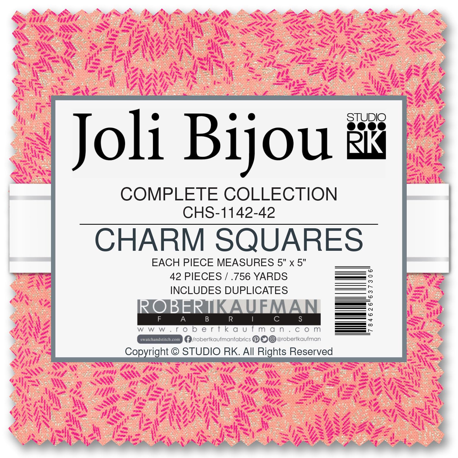 Robert KaufmanJoli Bijou Charm Square 42 5-inch Squares Charm Pack Fabrics CHS-1142-42