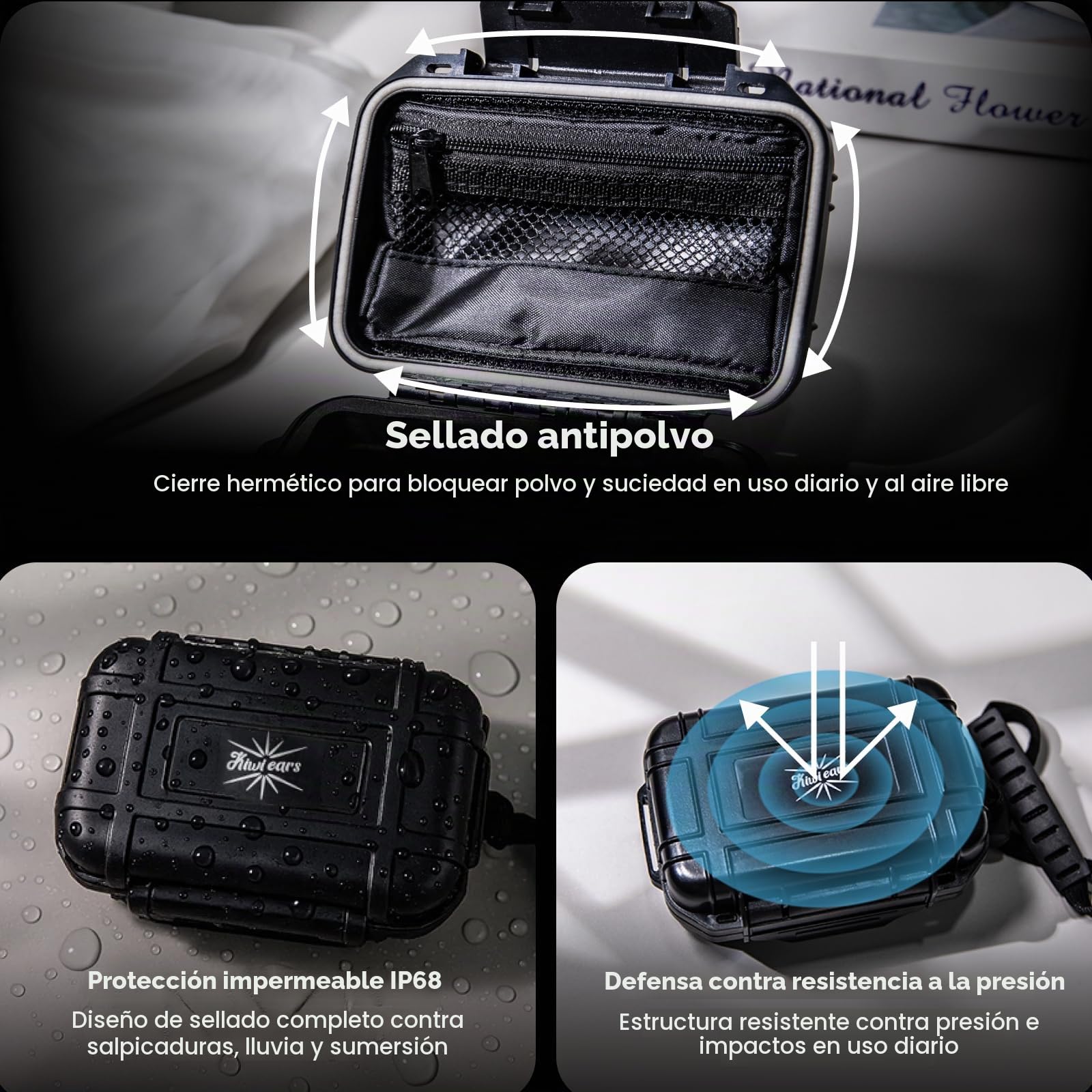 Linsoul KIWI EARS SONICAP Custodia Impermeabile per Auricolari + Kiwi Ears Allegro BAL Mini USB-C IEM DAC AMP, Doppia Uscita Bilanciata