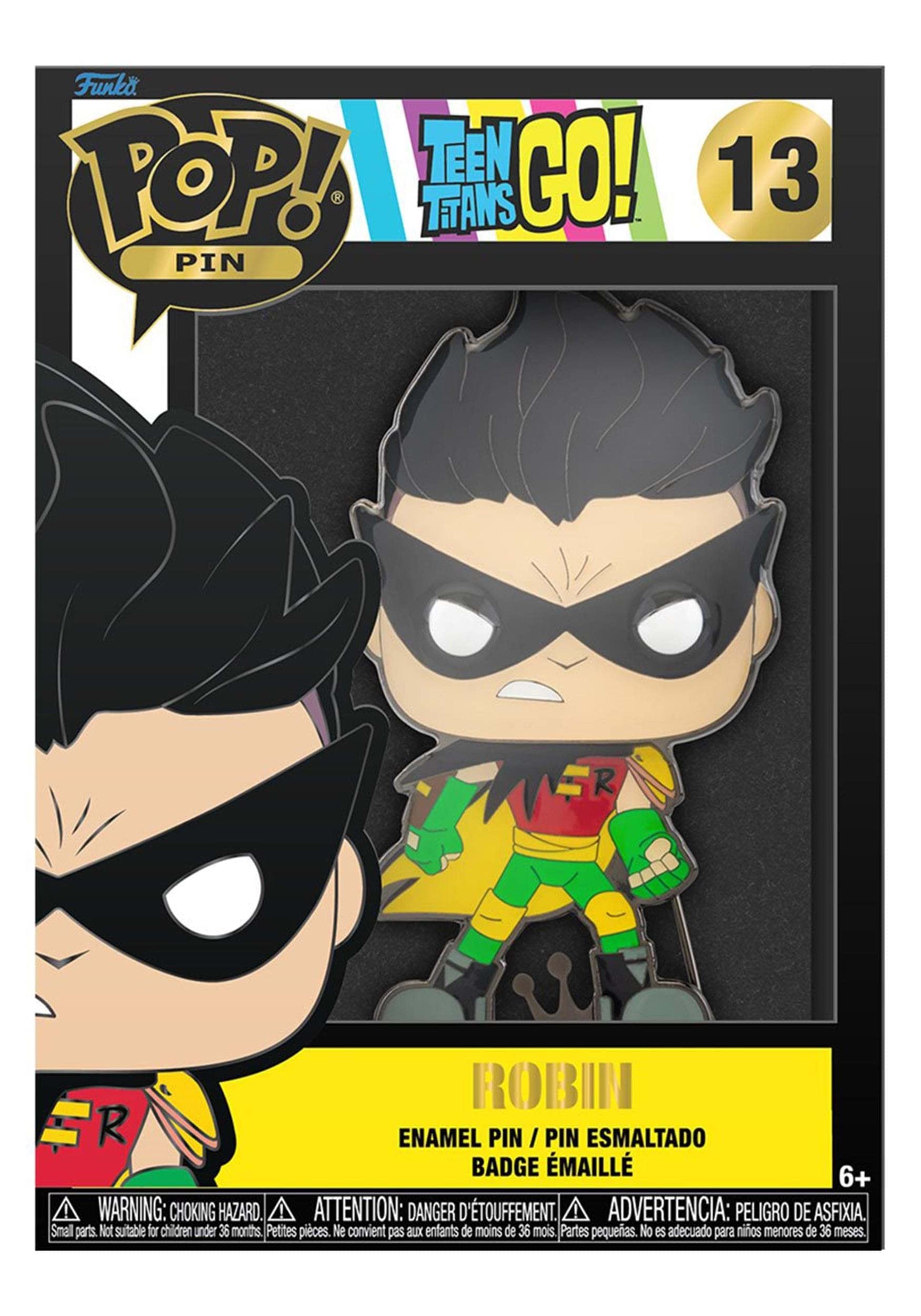 Funko Pop! Large Enamel Pin DC: Teen Titans, Robin, ROBIN, Teen Titans Go! Enamel Pins, Cute Collectable Novelty Brooch - Image 3