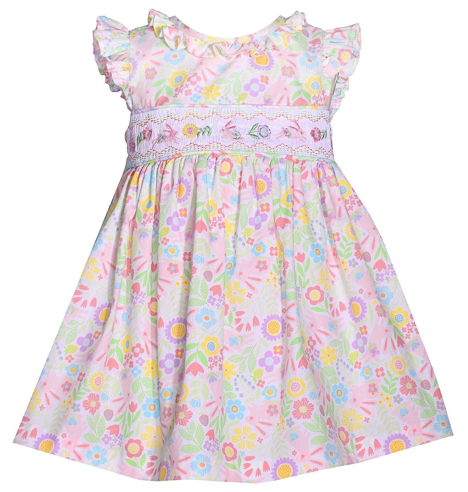 Bonnie Jean Girl's Easter Dress Bunny Smocked Dress for Baby