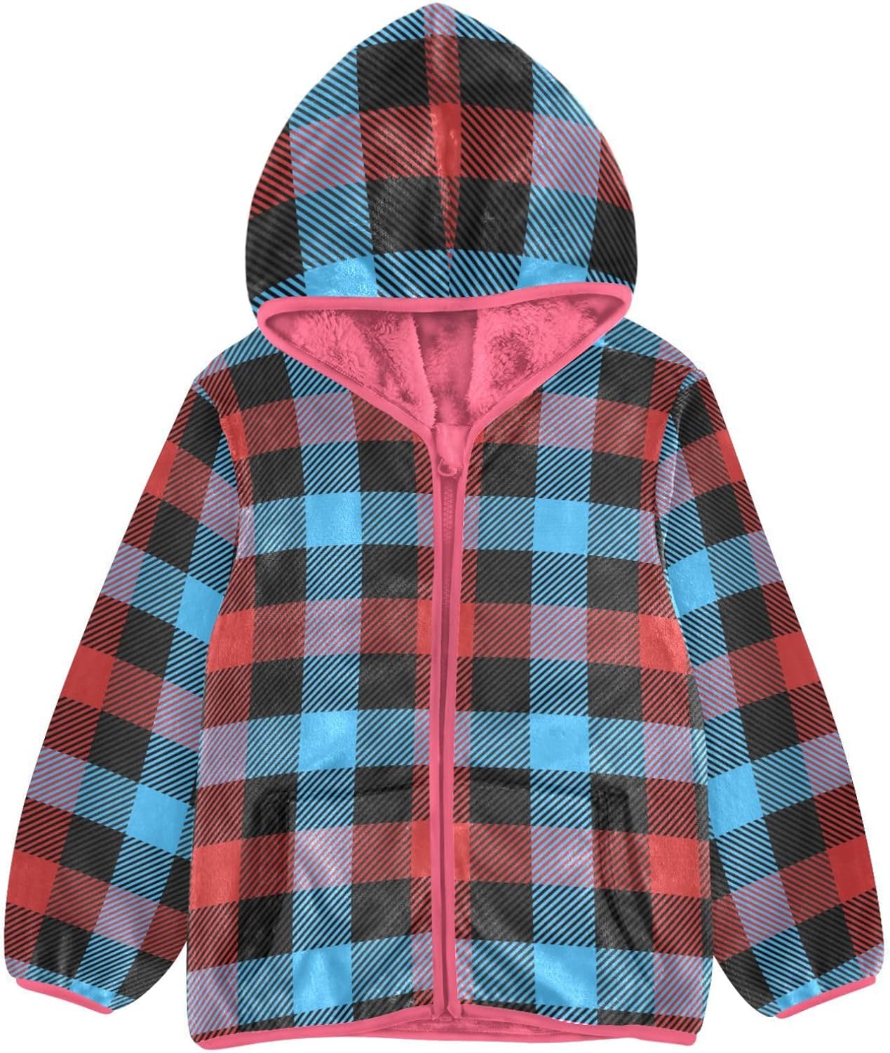 GuoChe Christmas Plaid Red Blue Fleece Jacket Toddler Boy