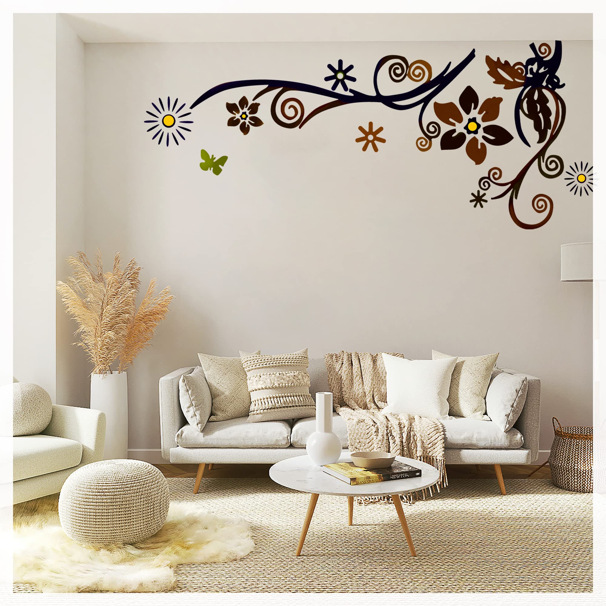 Kayra Decor Stencil for Wall Painting - Flower Design Suitable for Wall Size (12 feet Width x 10 Feet Height) Stencil Design Size - (134 inch Width x 84 inch Height), Medium (KHSNT407-M) (B0BC3LLJSJ) Amazon Price History, Amazon Price Tracker