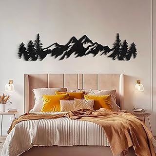 Metal Mountain Wall Art 54 Inch Long, Mountain Wall Decor, Mountain Art ...