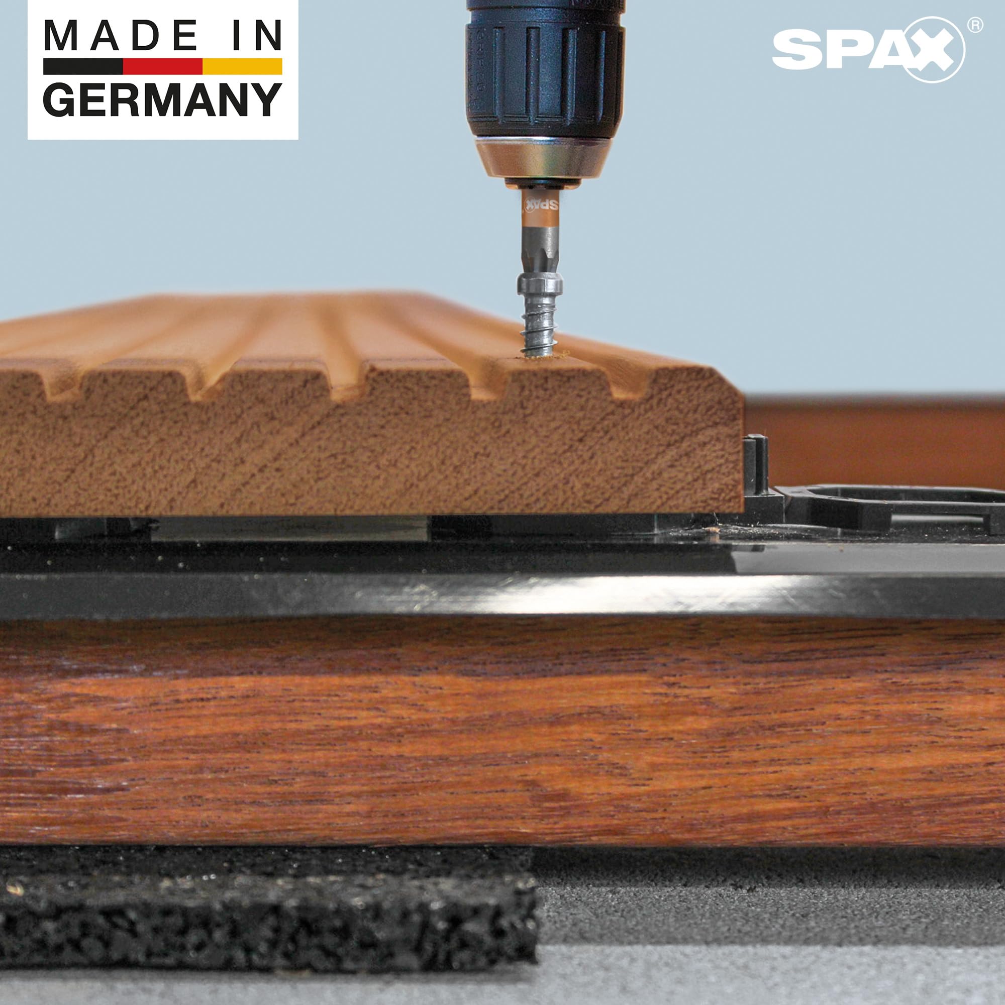 SPAX Vis de terrasse 5 x 60 mm, 360 pièces - Vis à filetage de fixation, tête cylindrique, T-STAR plus T25, pointe CUT, acier inoxydable A2 pour la construction de terrasses en bois - 8000000276613