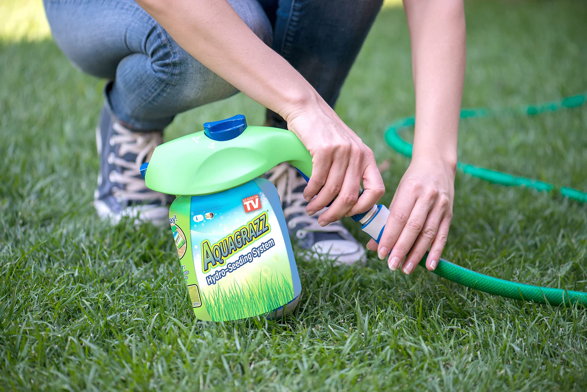 Hydro-Seeding System Aquagrazz Best Direct, Saatpistole und Behälter für Outdoor-Gartenarbeit,Hochwertiges Rasensaat-Set, Gartenbewässerung, Profi-Gartenwerkzeug, Rasenpflege, Gartenausstattung