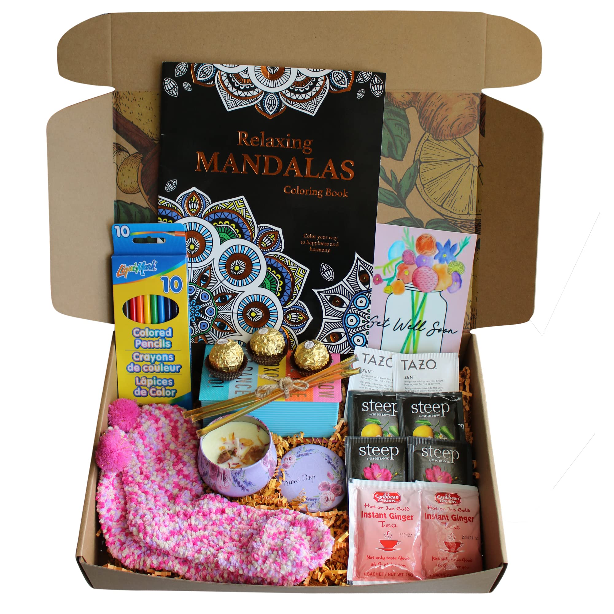 Get Well Soon Gifts for Women - Feel Better Gifts for Women After Surgery - Thinking of you Care Package for Friend - Self Care Gifts for Women - Tea Gift Baskets for Stress Relief -