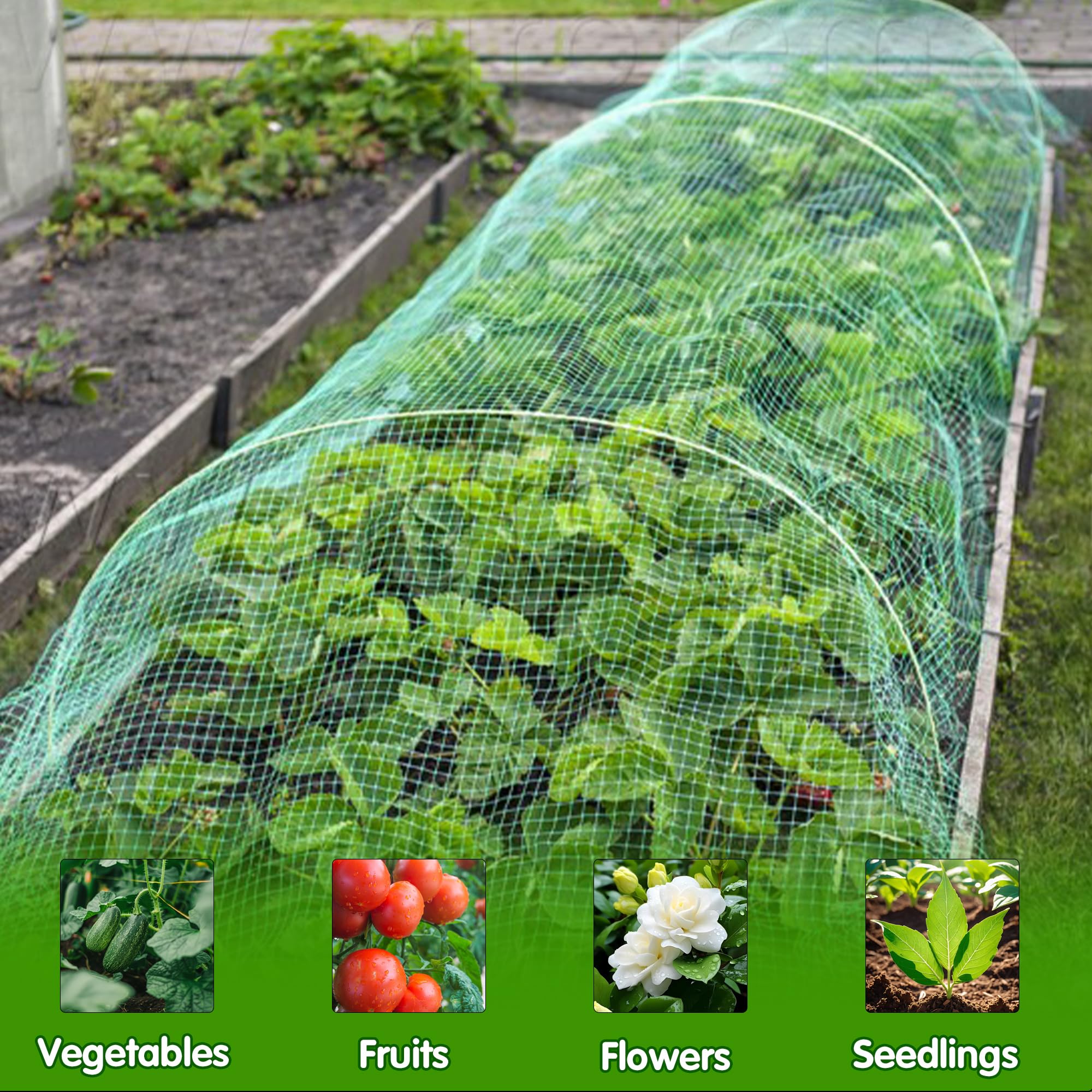 50 Pièces Arceau pour Serre Tunnel, 43cm Cerceaux pour Serre de Jardin avec 40 Tube de Connexion, 32 Pinces et Thermomètre, Kit de Maison de Cerceau de Jardin pour Plantes, Fruits, Légumes