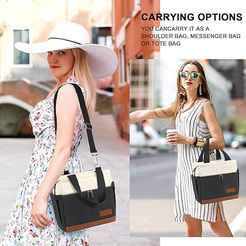 Miniatura 6 de Joymee Lonchera para hombres, bolsa de almuerzo aislada para mujeres con correa para el hombro, reutilizable, a prueba de fugas, grande, espaciosa,