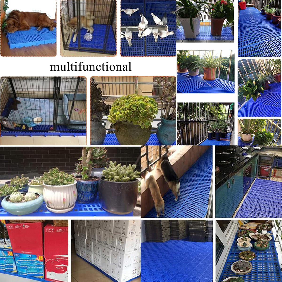 Pallet in plastica impilabili per Lo stoccaggio di Merci, griglia per Pallet Leggera, Pannello Impermeabile, Resistente all'Usura, per Lo stoccaggio di Alimenti, Celle frigorifere, Magazzini