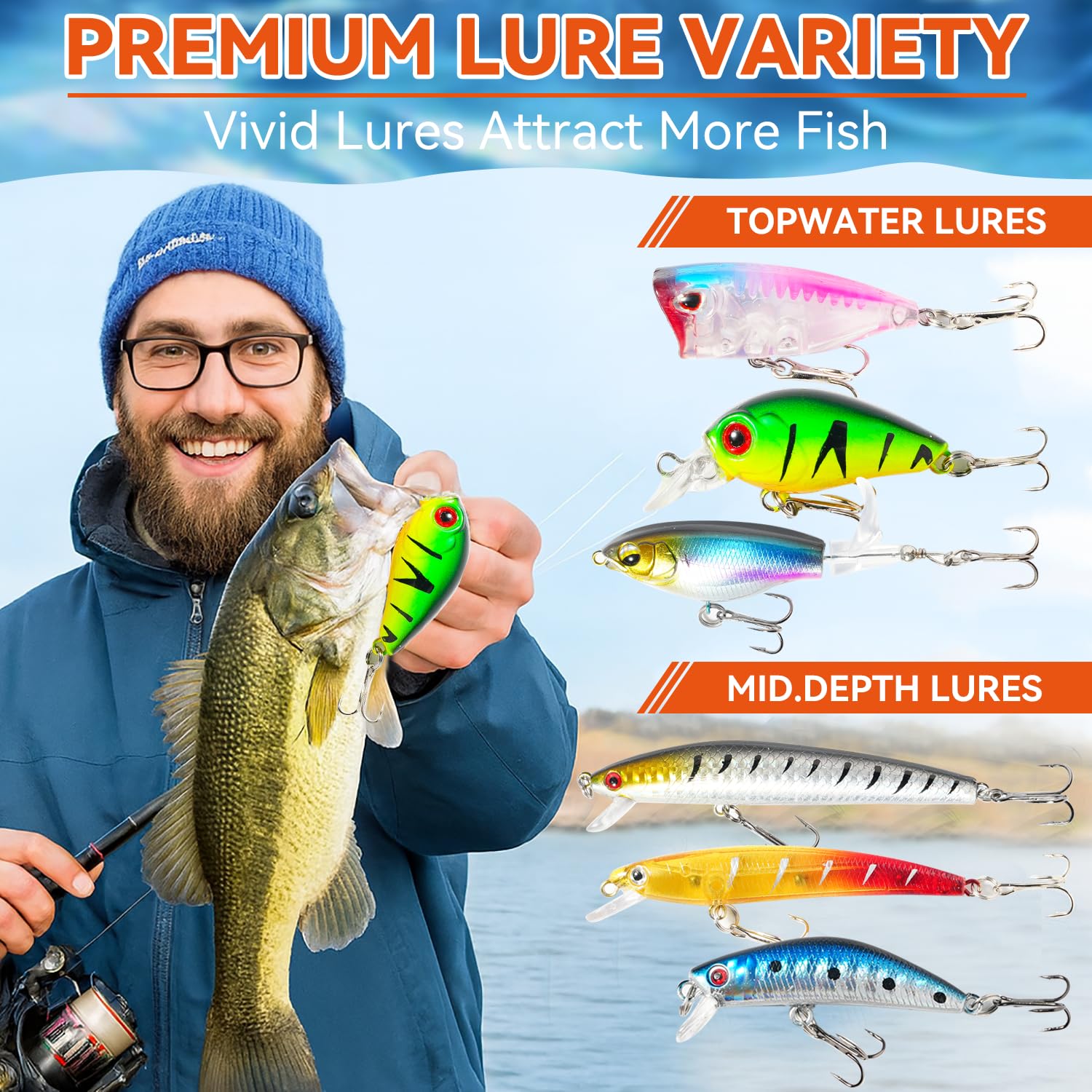 Calendrier de l'Avent Pêche 2025 - Coffret Cadeau avec Leurres et