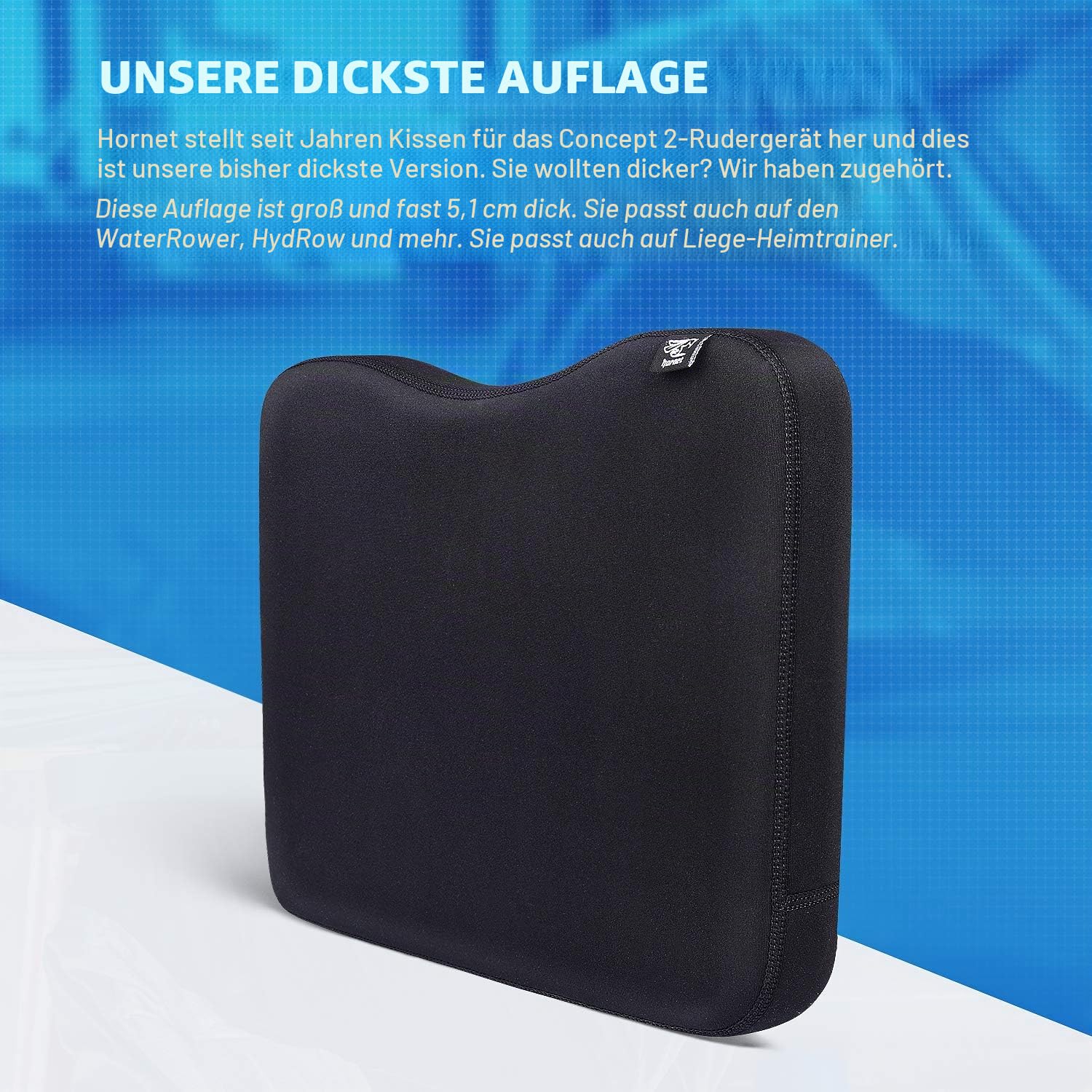 Memory-Schaum-Auflage für das Concept 2-Rudergerät, Schwarz