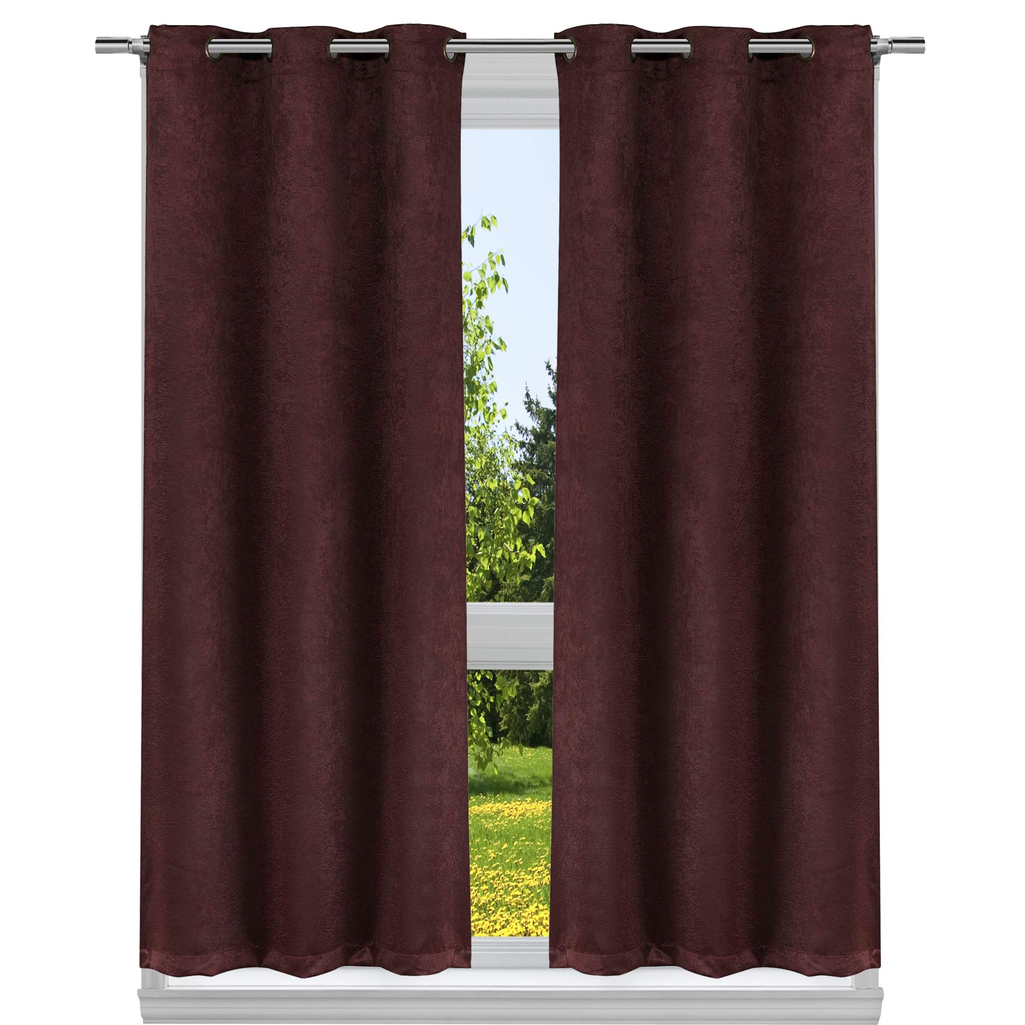 Duck River Textile Solid Blackout Curtain, Wine, 54x96