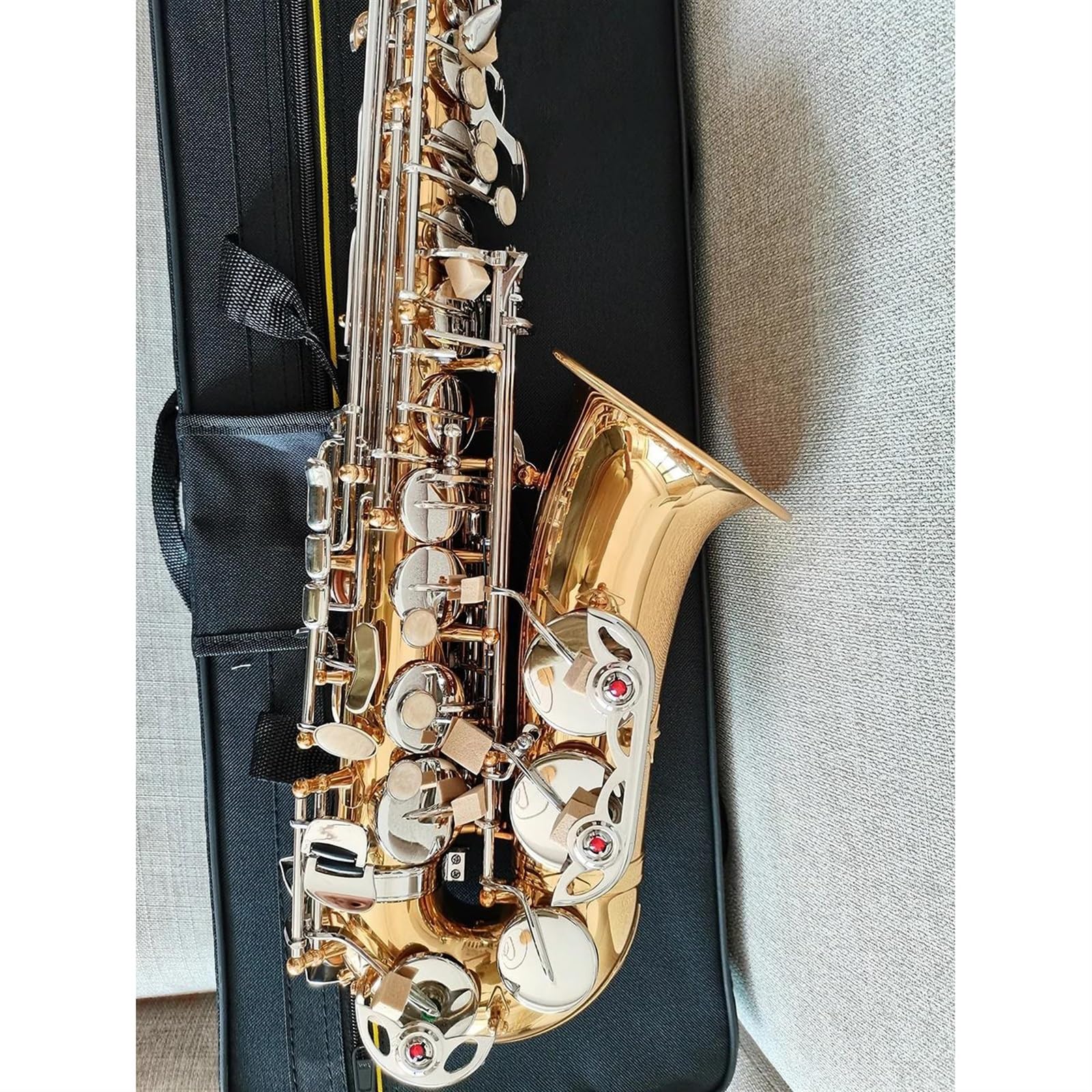 sassofono Sassofono Contralto Mib Laccato Oro Sax Contralto Strumento Musicale Jazz Professionale (Color : Cloth bag)