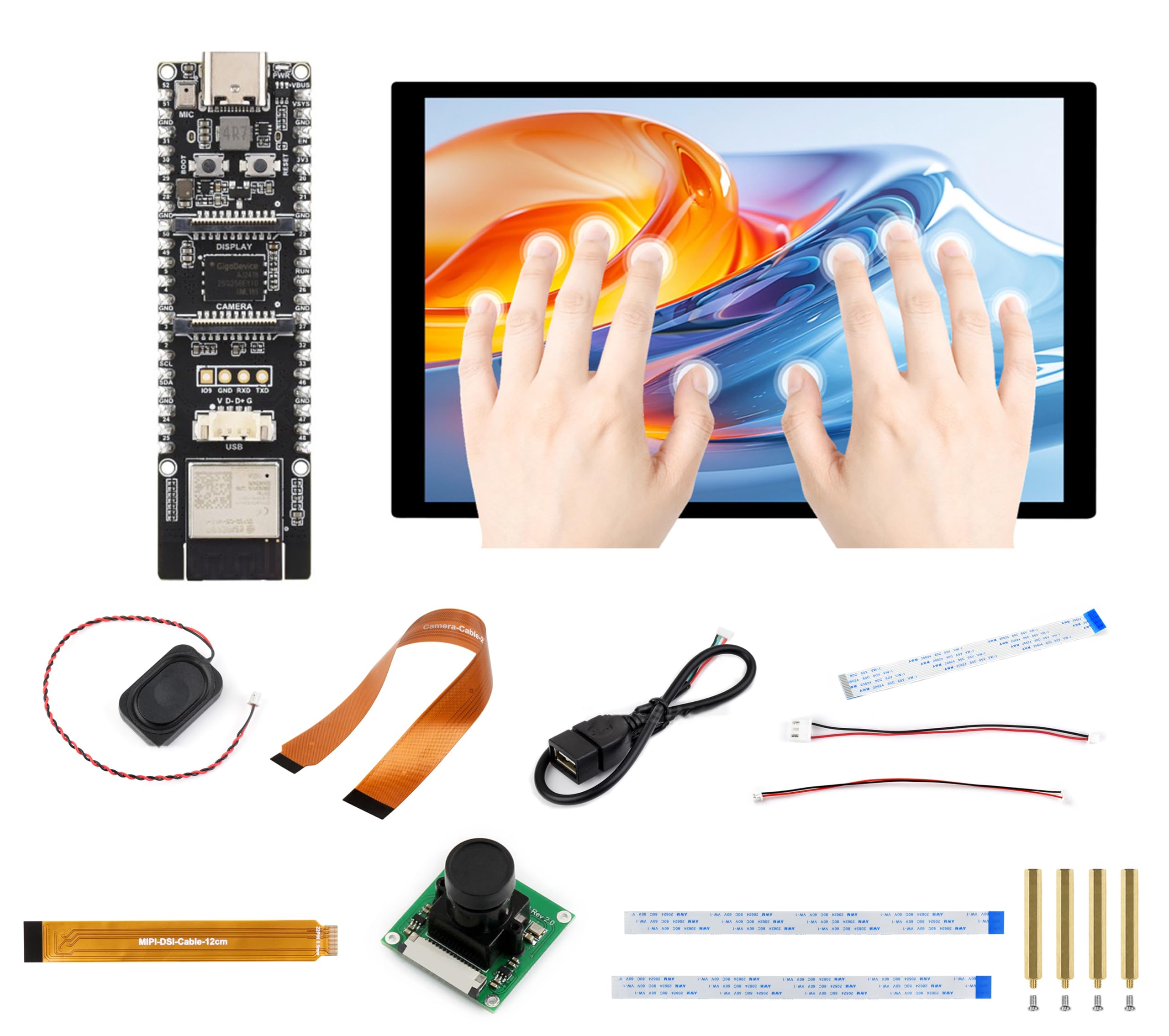 ESP32-P4-WIFI6 Carte de développement avec en-tête pré-soudé, basée sur ESP32-P4 et ESP32-C6, prend en charge le Wi-Fi 6/BLE 5, prend en charge l'interaction vocale AI, avec caméra, haut-parleur