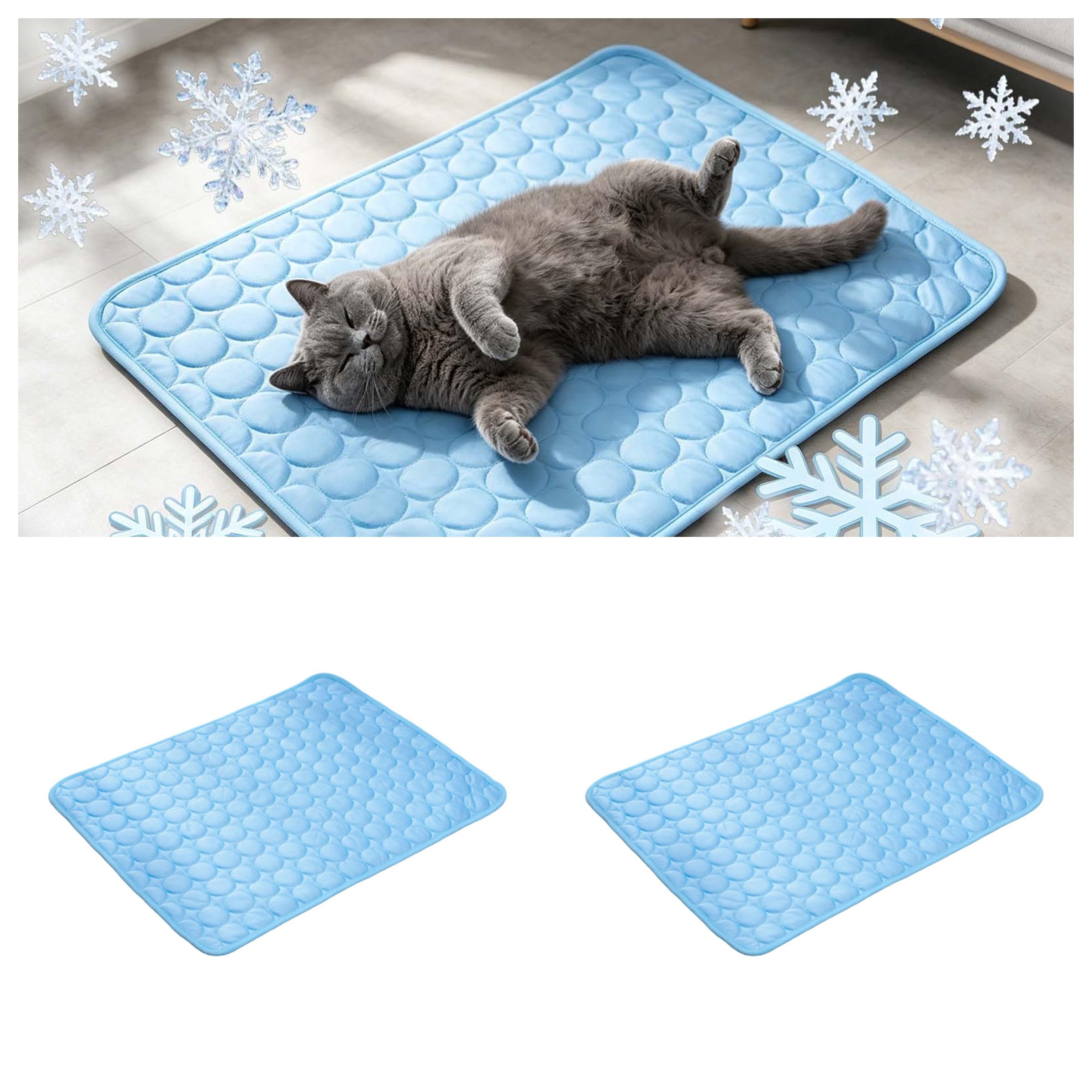 2PCS Cooling Mat for Dogs, Pet Cool Bed Mat, Washable Pet Bed Mats for Dogs and Cats, Non-Slip Cool Blanket for Indoor Outdoor Use, Ideal for Couches
