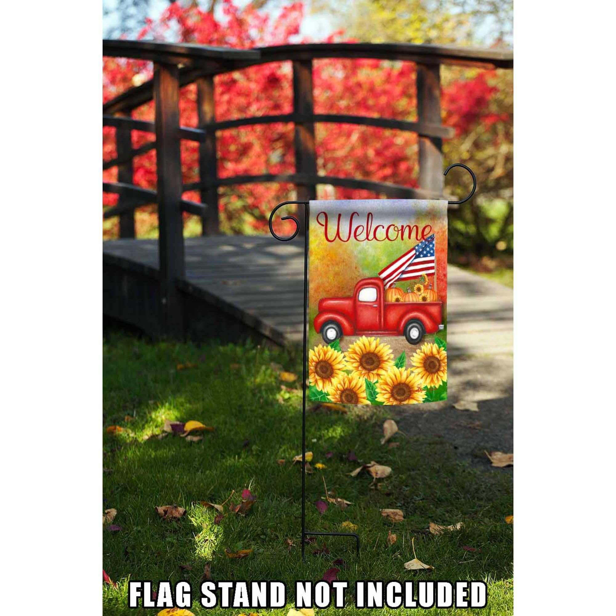 Toland Home Garden 1112207 Welcome Harvest Truck 12,5 x 18 pollici, decorazione da giardino (12,5" x 18")