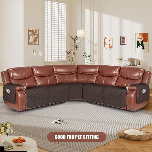 Miniatura 2 de VANSOFY Fundas extragrandes para sofá modular reclinable, impermeables, de 5 piezas, para sofá modular en forma de L, para sofá esquinero, funda