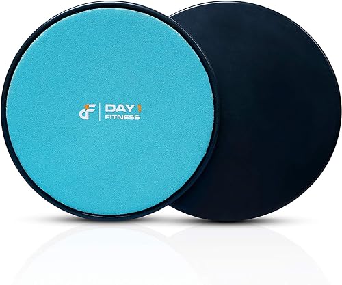 Core Sliders by Day 1 Fitness, juego de 2 negrogris, doble cara para alfombras y suelos duros, discos deslizantes multipropósito para fortalecer