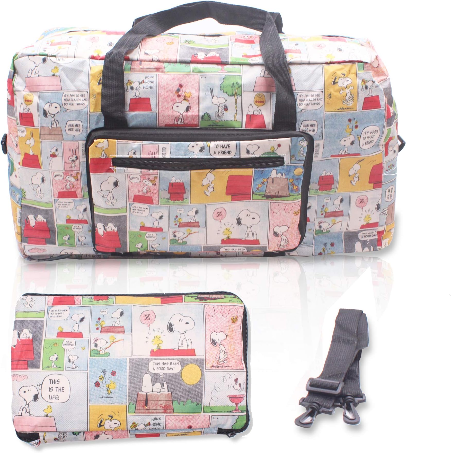 Snoopy Foldable Easy-to-Carry Travel Bag for Airplanes with Adjustable Strap - Random Color