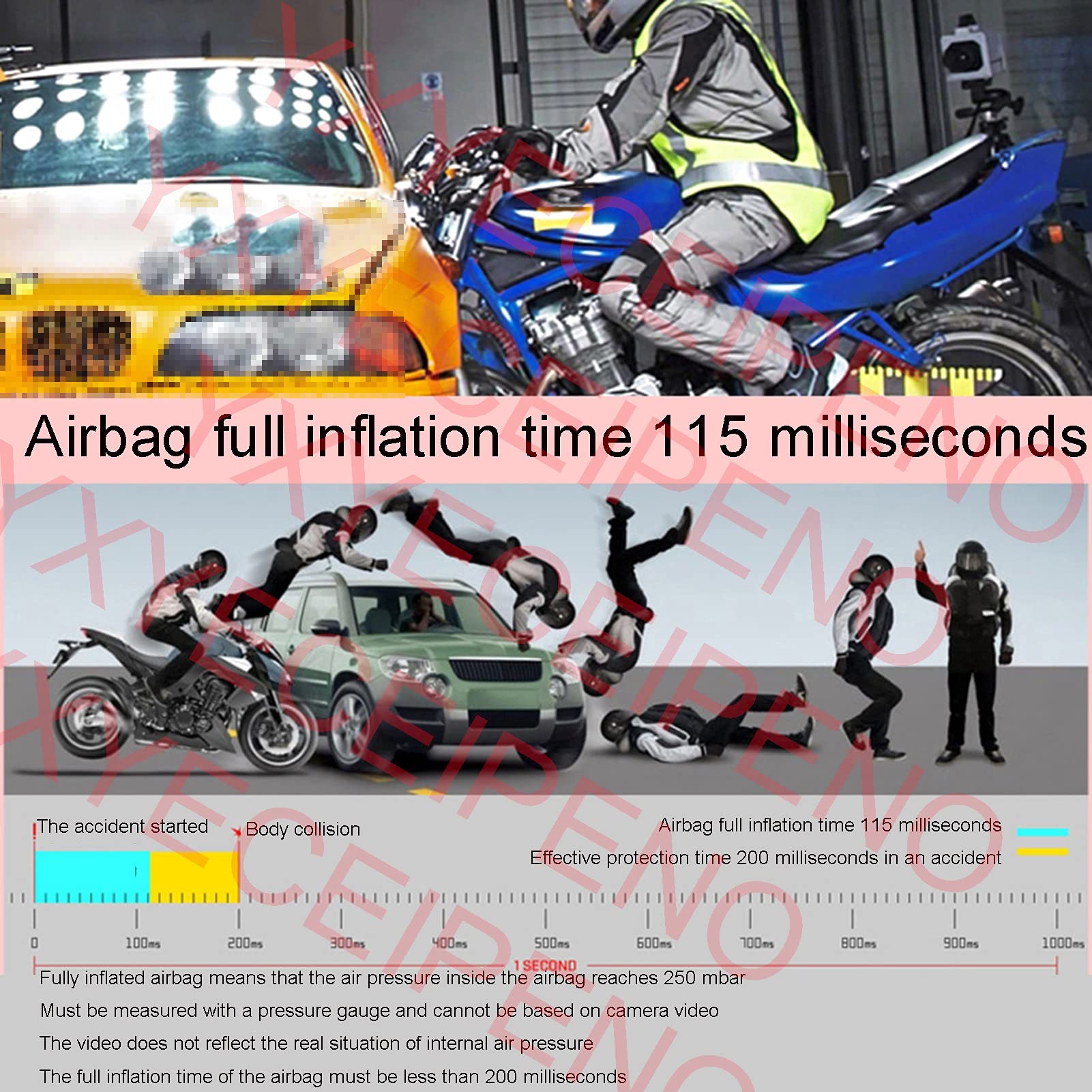 Leichte Airbagweste Hohe Sichtbarkeit Anti-Fall-Motorrad-Airbag-Weste Leicht Zu Reinigen, Geeignet for Erwachsene Männer Und Frauen Motorradgeräte (Ohne CO2-Tintenpatronen)