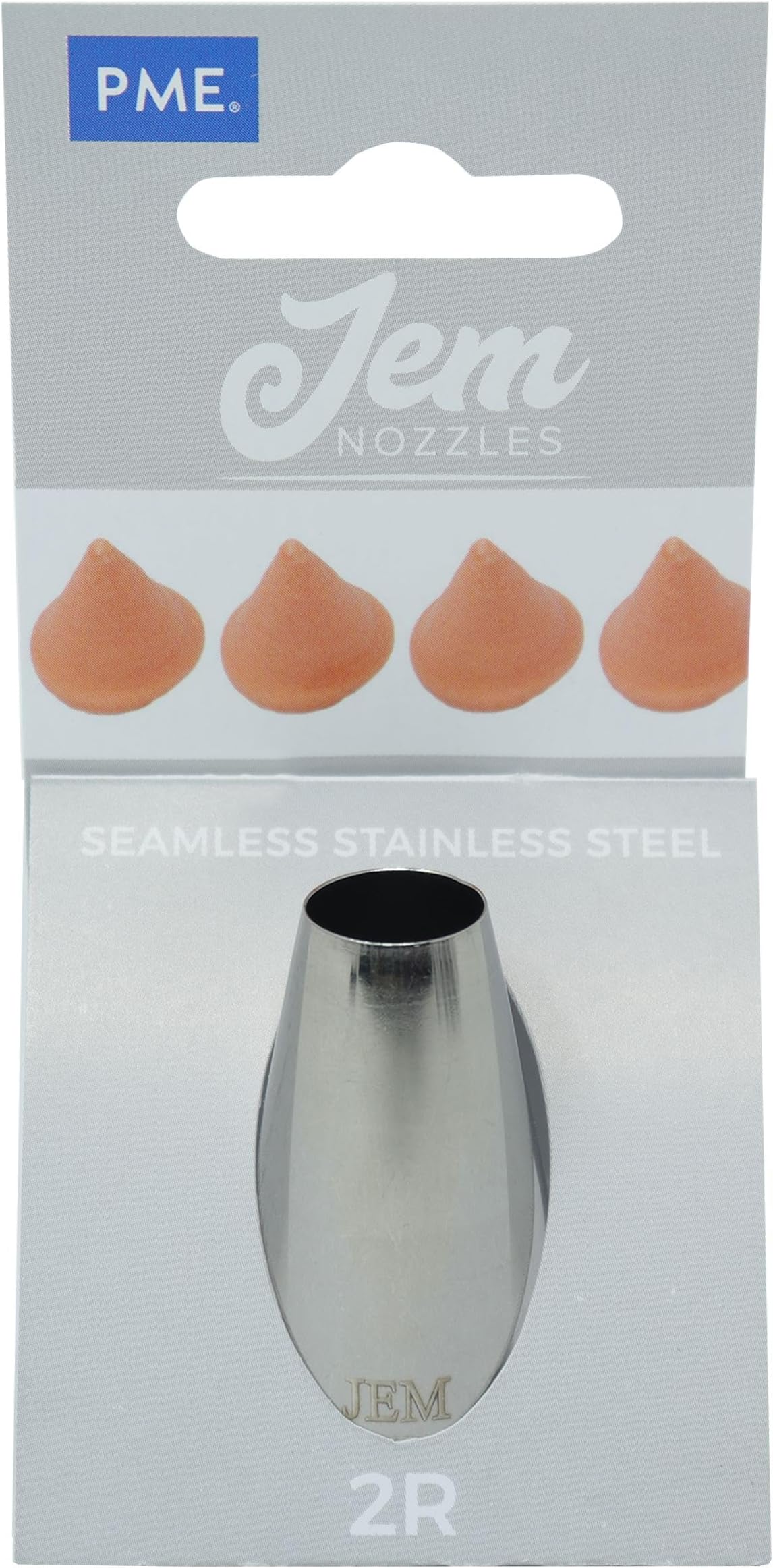 JEM Medium Plain Round Savoy Piping Nozzle no. 2R, Silver