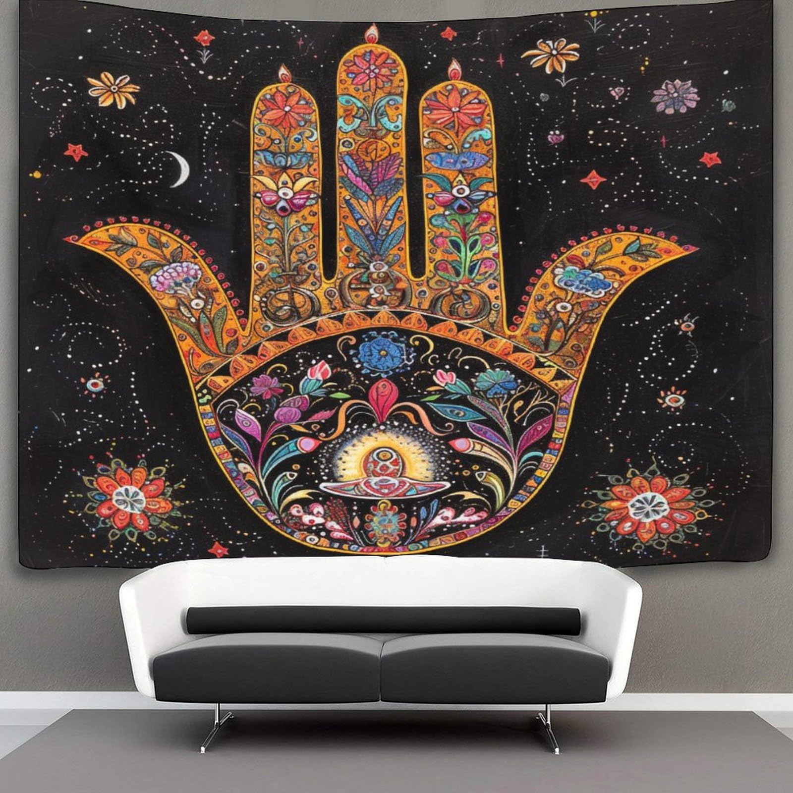 kaiyun Mandala Tapestry Wall Hanging Datura Flowers Wall Art for Living Room Bedroom Dorm 70cmx100cm