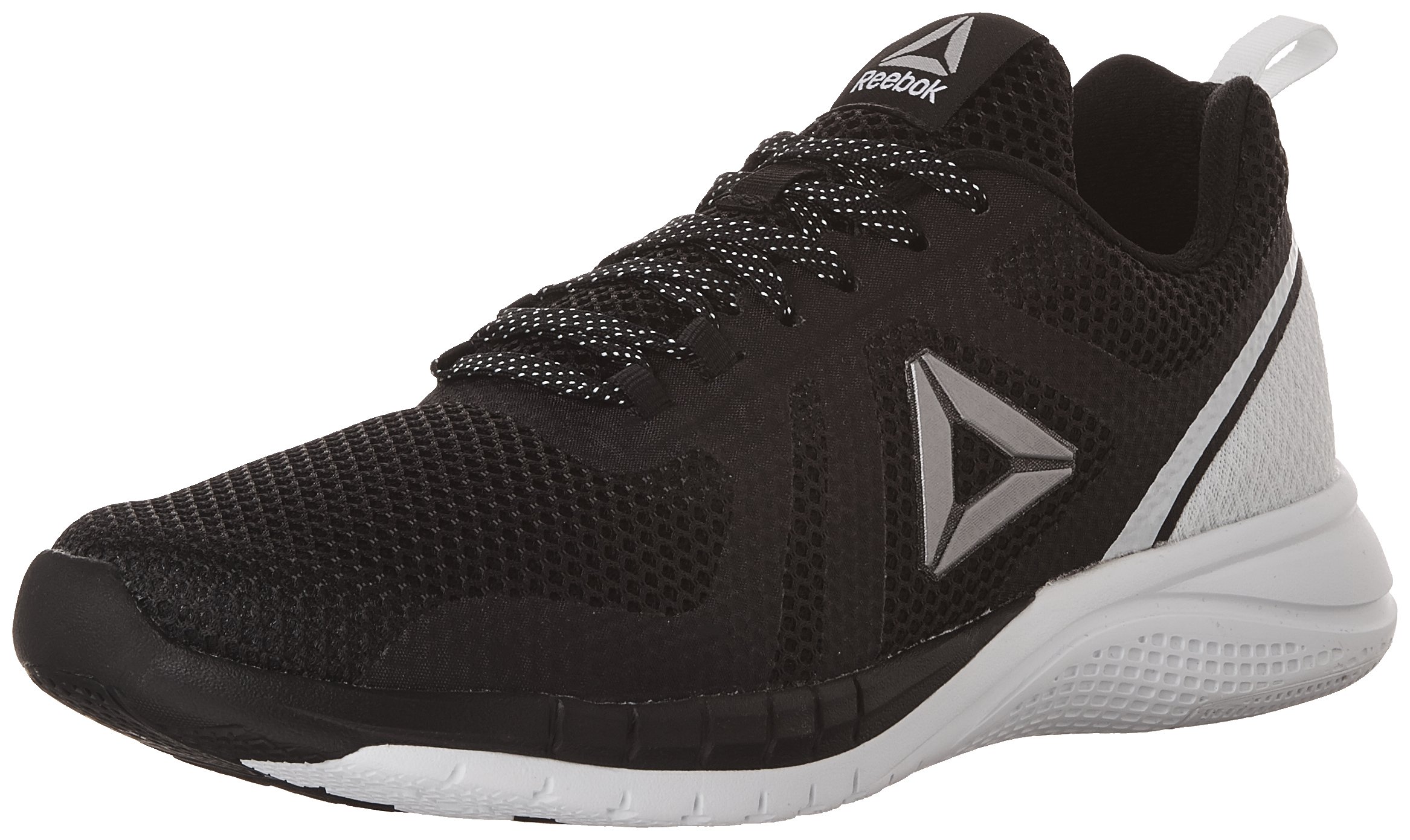 Reebok Women's Print Run 2.0 Shoe, Black/Polar Blue/Pewter, 7.5 M US