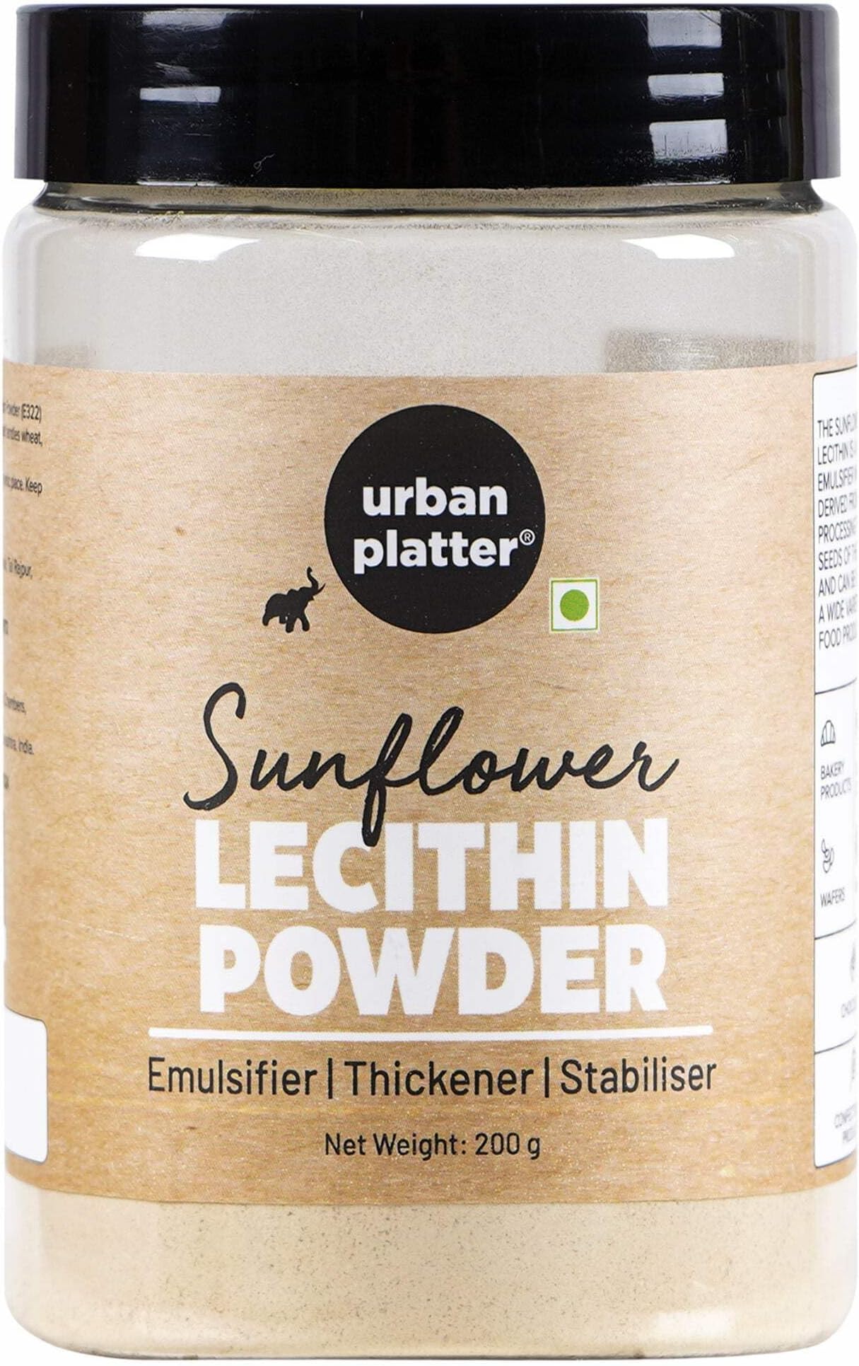 Urban Platter Sunflower Lecithin Powder, 200g (Emulsifier | Thickener | Stabiliser | Natural Food Additive | Add to bakery, chocolate & confectionery products)
